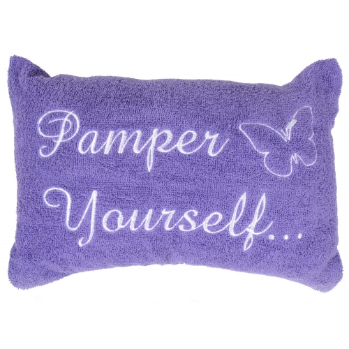 Purple 'Pamper Yourself' Embellished Pillow Bath