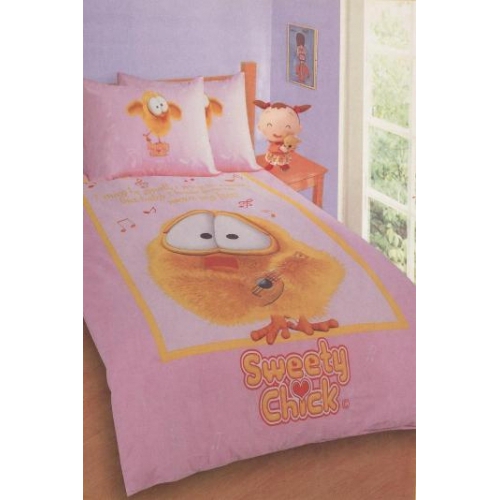 Sweety The Chick Panel Single Bed Duvet Quilt Cover Set