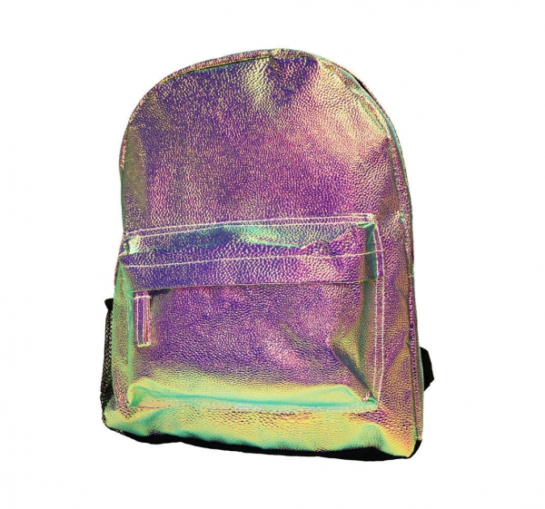 Girls Iridescent Reflective School Bag Rucksack Backpack