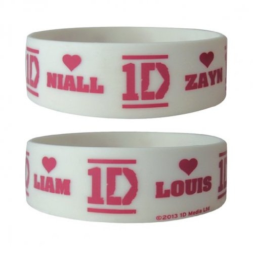 One Direction 'Members' White Wristband Gummy Band Unisex Accessories