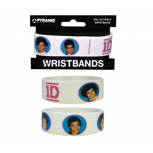 One Direction 'Band Photo' White Wristband Gummy Band Unisex Accessories