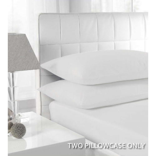 Percale White 2 Pk Bedding Pillow Case Set