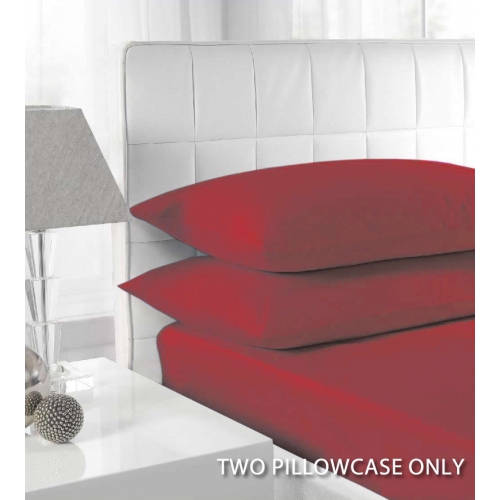 Percale Red 2 Pk Bedding Pillow Case Set