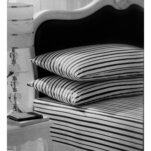 Stripe White/black Fitted Sheet Bedding King Bed Set