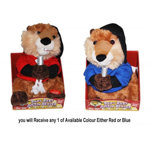 Baby Justin Beaver Animated 'Red, Blue' 9 inch Assorted Plush Soft Toy  5051516800658