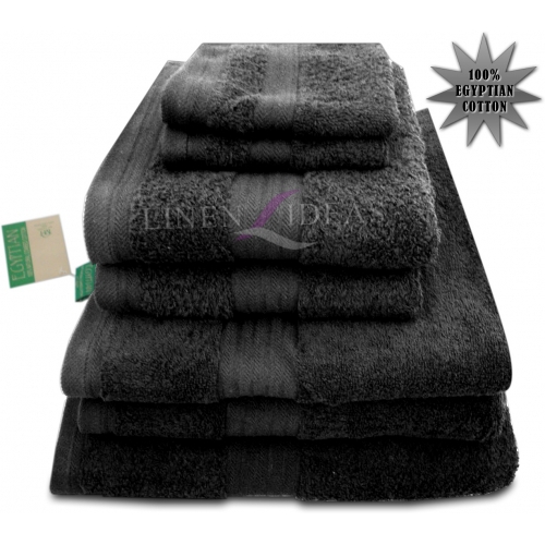 Towel Egyptian Jumbo Sheet Black Plain