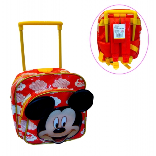 Disney Mickey Mouse 'Mickey' Red Mini Pvc School Travel Trolley Roller Wheeled Bag