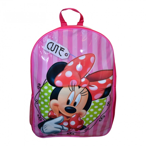 Disney Minnie Mouse 'Minnie' Large Pvc Front School Bag Rucksack Backpack