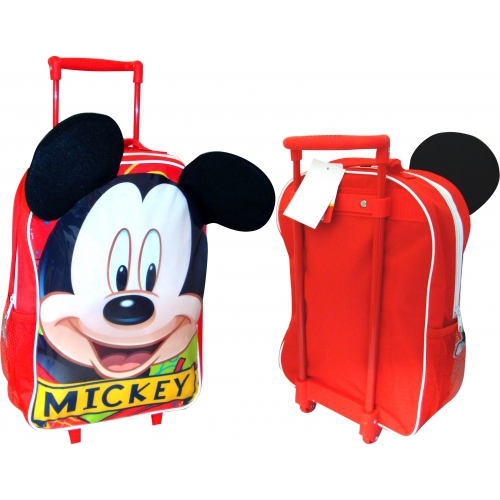 Disney Mickey Mouse with Ears School Travel Trolley Roller Wheeled Bag