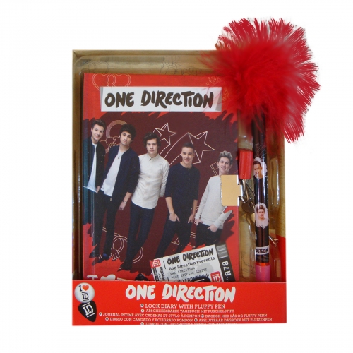 One Direction with Fluffy Pen Secret Diary Stationery