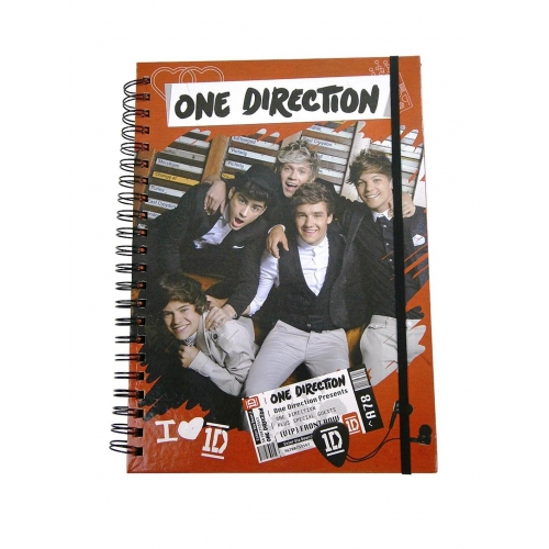 One Direction A4 Deluxe Spiral Notebook Stationery