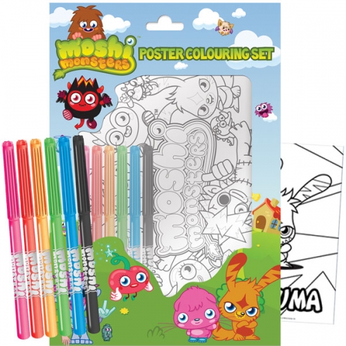 Moshi Monsters Poster Colouring Set Stationery