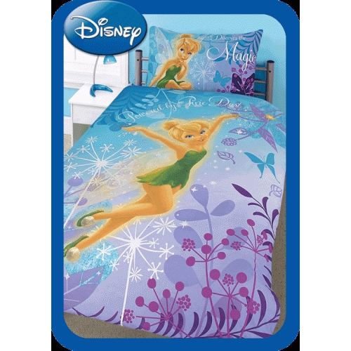 Disney Fairies Magic Reversable Panel Single Bed Duvet Quilt Cover Set