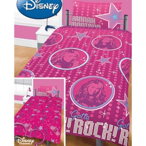 Disney Hannah Montana Reversible Rotary Single Bed Duvet Quilt Cover Set
