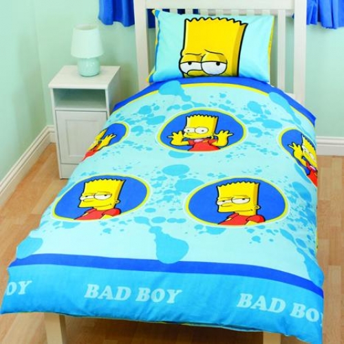 Bart Simpson Mischief Rotary Single Bed Duvet Quilt Cover Set