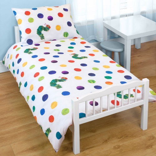 Hungry Caterpillar 4pc Bundle Rotary Junior Cot Bed Duvet Quilt Cover Set