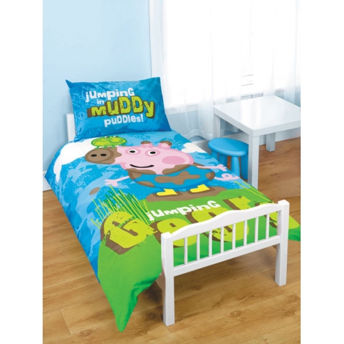 George Puddles Panel Junior Cot Bed Duvet Quilt Cover Set