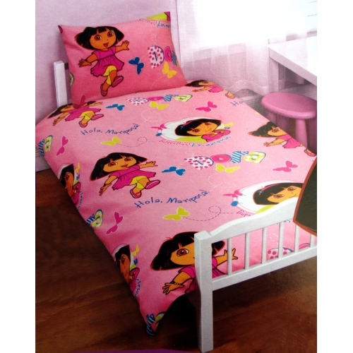 Dora Play Rotary Junior Cot Bed Duvet Quilt Cover Set