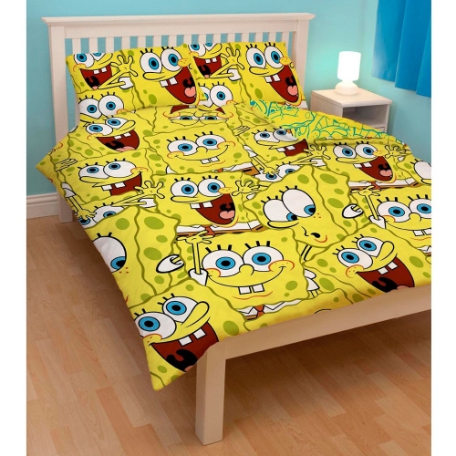 Spongebob Squarepants 'Heads' Rotary Double Bed Duvet Quilt Cover Set