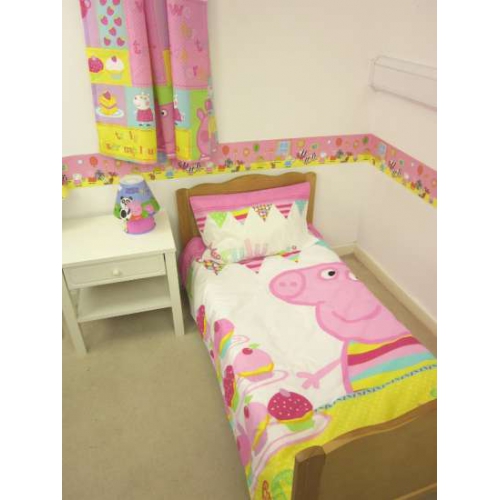 Peppa Pig Cupcake Panel Junior Cot Bed Duvet Quilt Cover Set