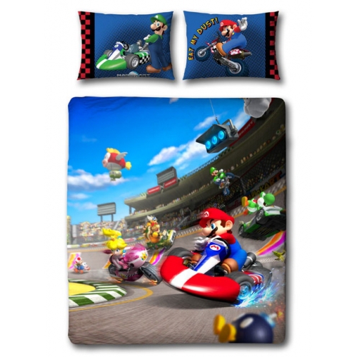 Nintendo Super Mario Kart 'Race' Reversible Panel Double Bed Duvet Quilt Cover Set