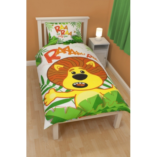 Raa The Noisy Lion 'Jungle' Panel Single Bed Duvet Quilt Cover Set