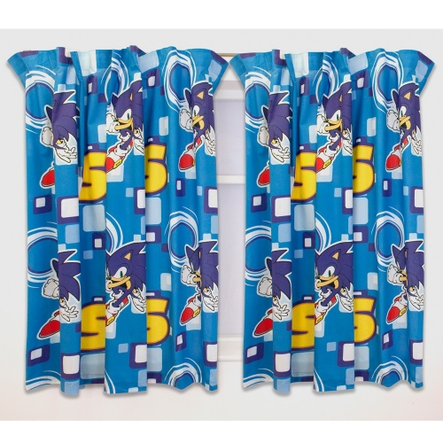 Sonic The Hedgehog 'Spin' 66 X 72 inch Drop Curtain Pair