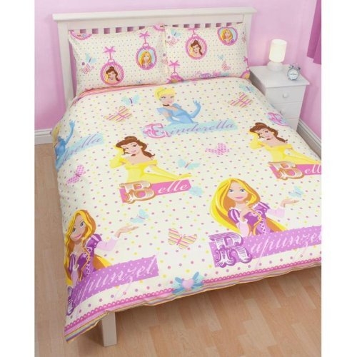 Disney Princess Locket Rotary Double Bed Duvet Quilt Cover Set