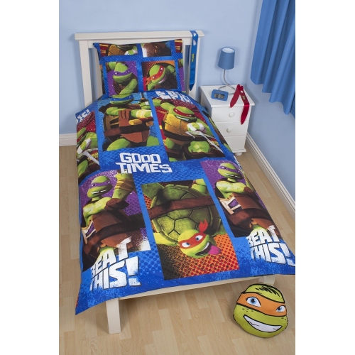 Teenage Mutant Ninja Turtles 'Dudes' Reversible Rotary Single Bed Duvet Quilt Cover Set