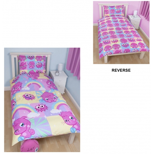 Moshi Monsters 'Poppet' Reversible Rotary Single Bed Duvet Quilt Cover Set