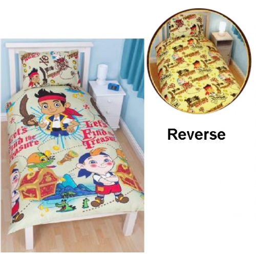 Disney Jake and The Neverland Pirates 'Treasure' Reversible Rotary Single Bed Duvet Quilt Cover Set