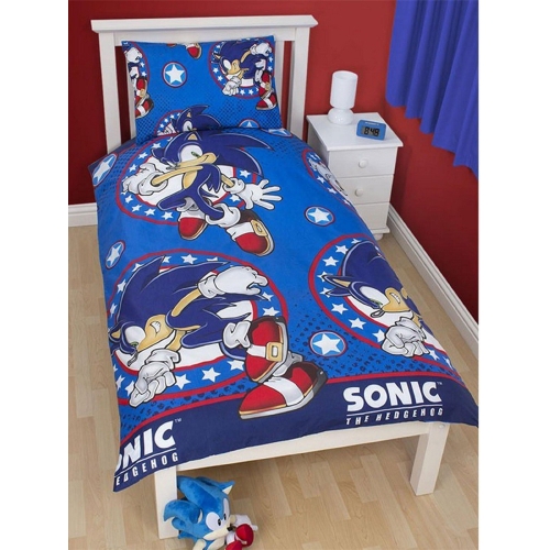 Sonic The Hedgehog 'Sprint' Rotary Single Bed Duvet Quilt Cover Set