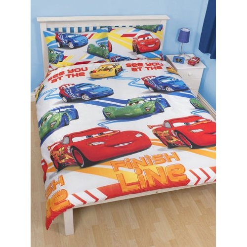 Disney Cars 'Speed' Reversible Rotary Double Bed Duvet Quilt Cover Set