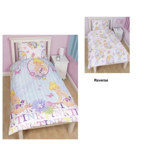 Disney Fairies 'Cherish' Reversible Rotary Single Bed Duvet Quilt Cover Set