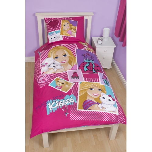 Barbie 'Sequin' Reversible Panel Single Bed Duvet Quilt Cover Set