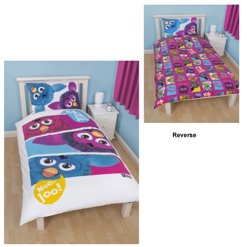 Furby 'Furbish' Reversible Panel Single Bed Duvet Quilt Cover Set