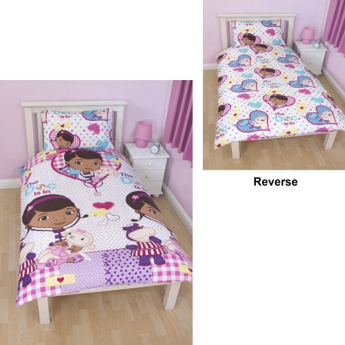 Disney Doc Mcstuffins 'Patch' Reversible Rotary Single Bed Duvet Quilt Cover Set