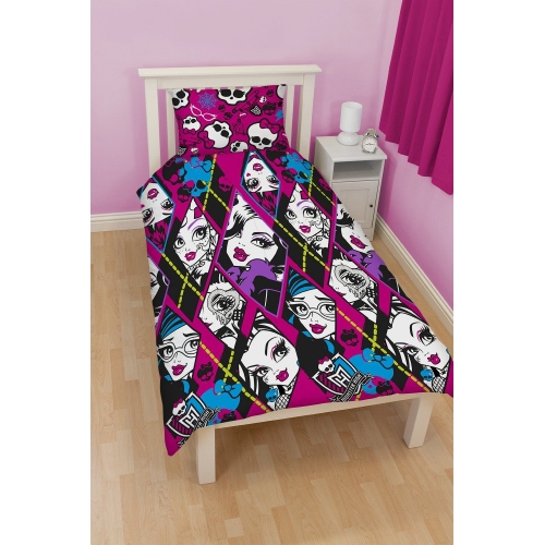 Monster High 'Skulette' Reversible Rotary Single Bed Duvet Quilt Cover Set