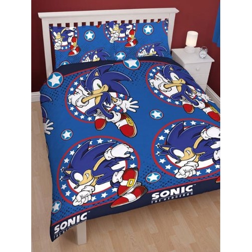 Sonic The Hedgehog 'Sprint' Rotary Double Bed Duvet Quilt Cover Set