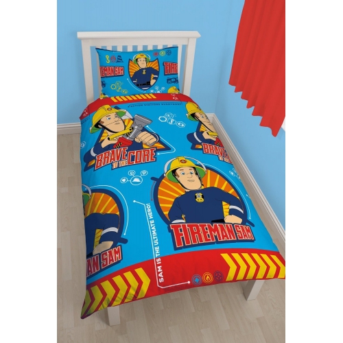 Fireman Sam Brave Rotary Single Bed Duvet Quilt Cover Set