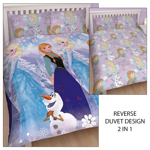 Disney Frozen Crystal Reversible Rotary Double Bed Duvet Quilt Cover Set