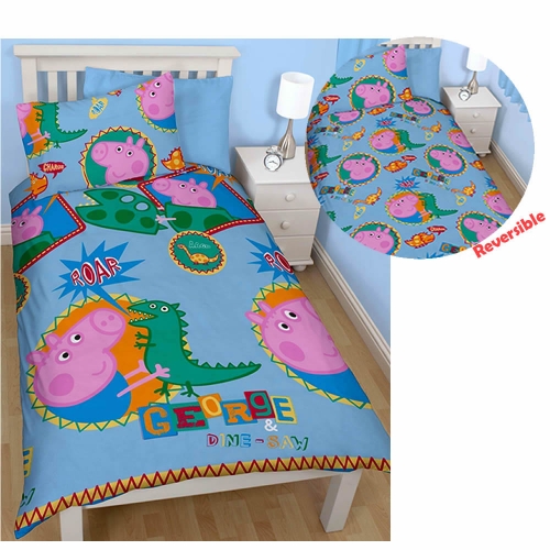 Peppa Pig George Roar Reversible Rotary Single Bed Duvet Quilt