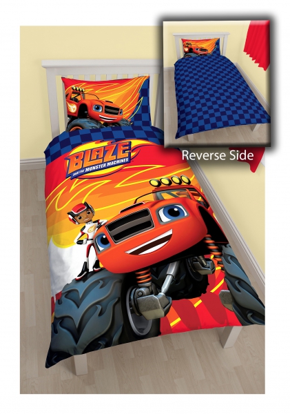 Blaze and The Monster Machines 'Zoom' Reversible Panel Single Bed Duvet Quilt Cover Set
