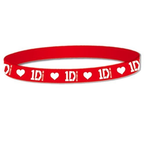 One Direction 'Logo Red' 10 Mm Gummy Band Unisex Accessories