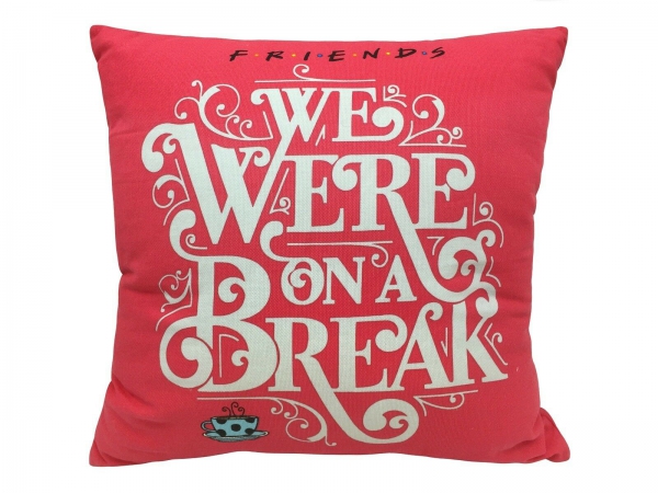 Friends on a Break Square Shaped Filled Printed Cushion