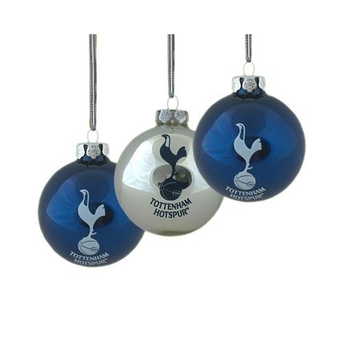 Tottenham Hotspur Fc 3pack Football Baubles Official Christmas