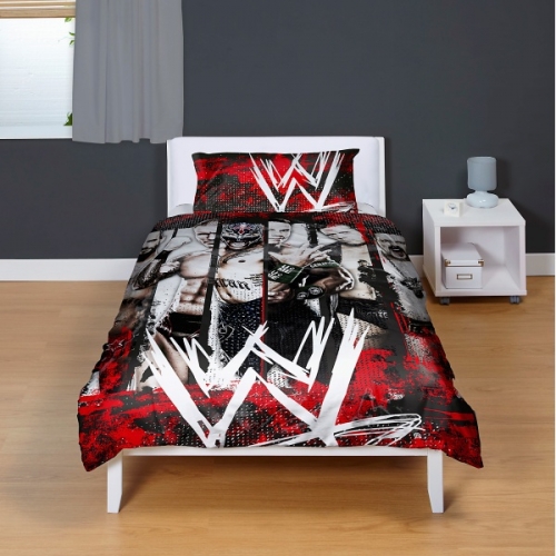 WWE 'Superstars' Panel Single Bed Duvet Quilt Cover Set.