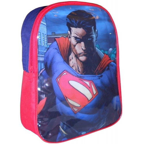 Superman 'Man of Steel' Pvc Front School Bag Rucksack Backpack