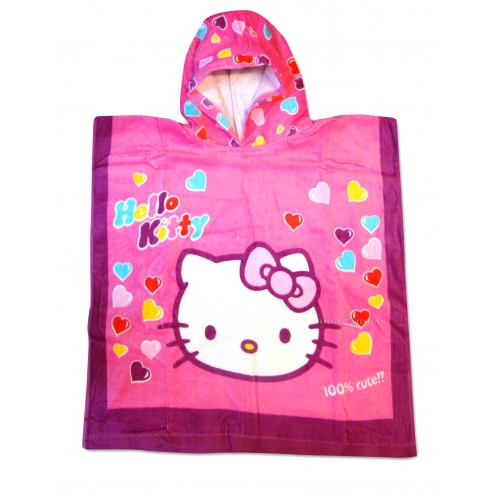 Hello Kitty 'Hearts' Poncho Towel