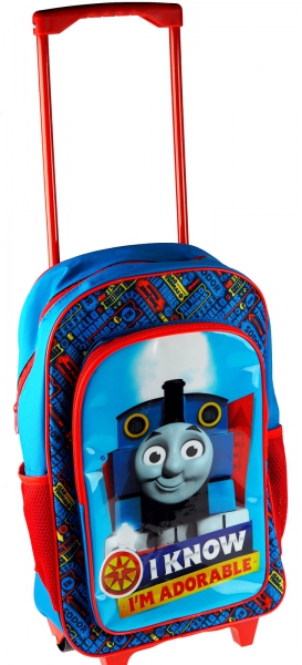 Thomas and Friends Blue Luggage Deluxe School Travel Trolley Roller Wheeled Bag